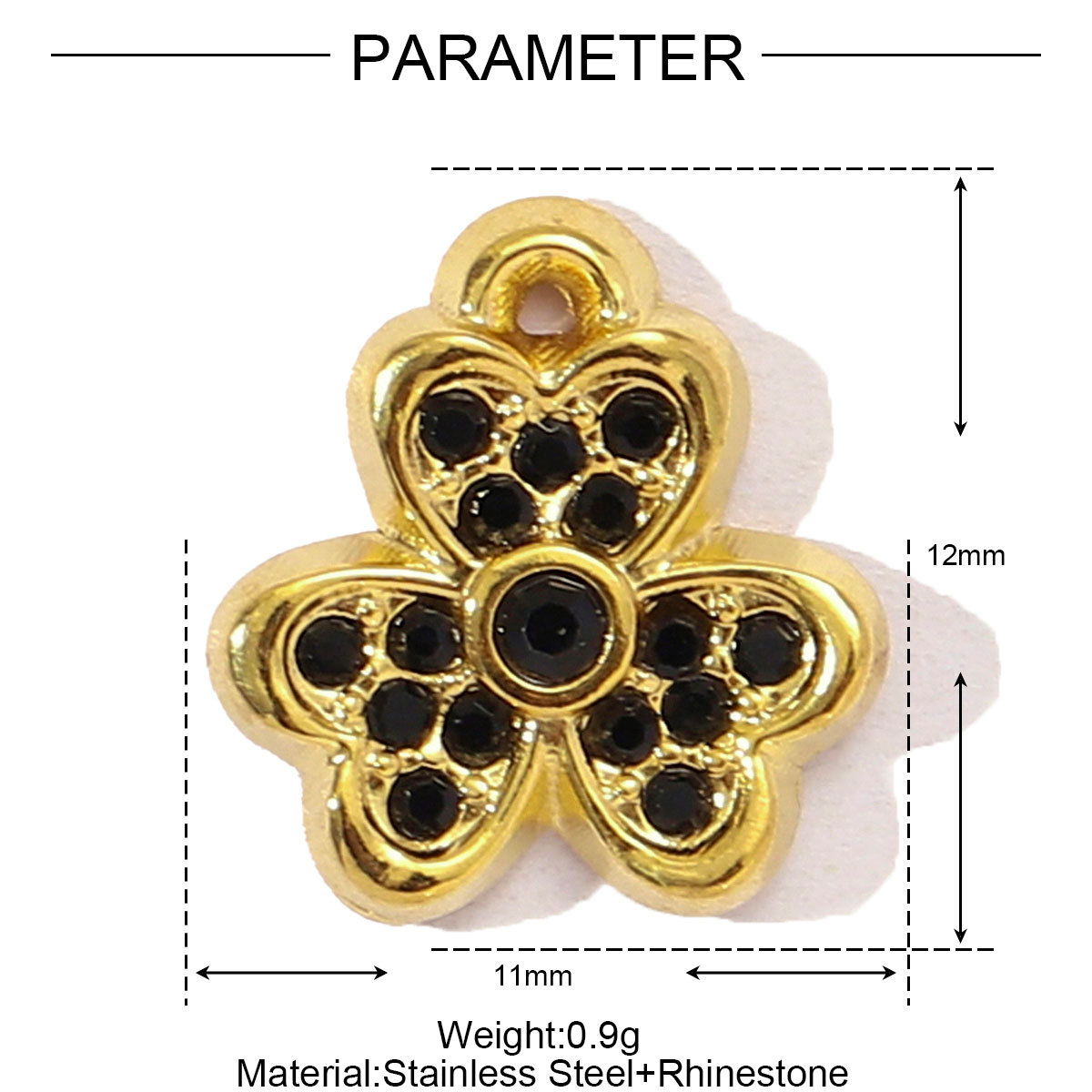 6pcs/pack French Natural Stone Flower Stainless Steel Necklace Pendant Women Crystal Evil Eye Clover DIY Charms Rose Jewelry