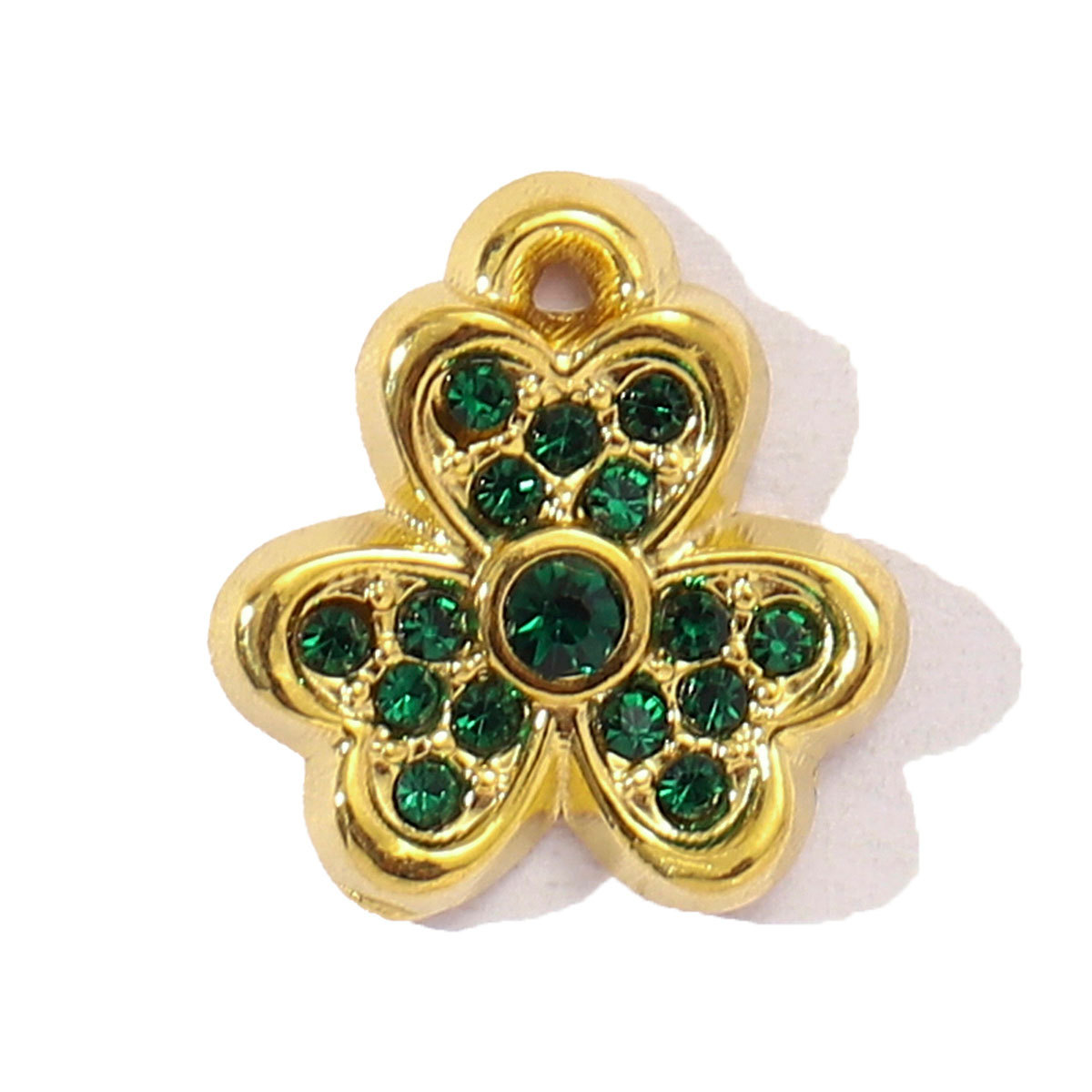 6pcs/pack French Natural Stone Flower Stainless Steel Necklace Pendant Women Crystal Evil Eye Clover DIY Charms Rose Jewelry