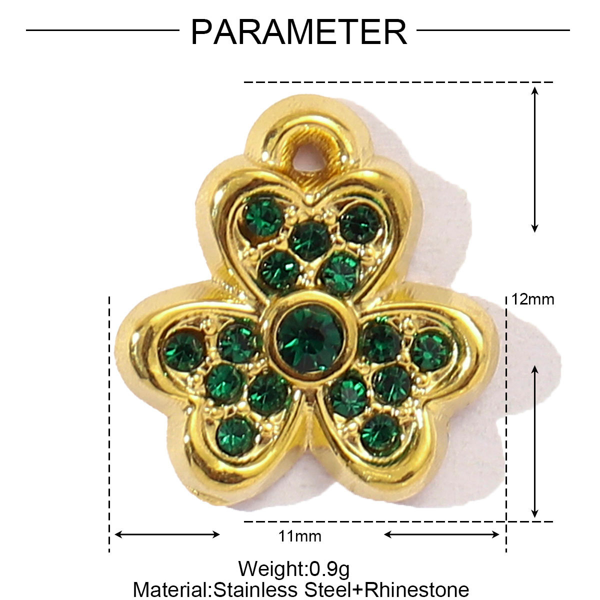 6pcs/pack French Natural Stone Flower Stainless Steel Necklace Pendant Women Crystal Evil Eye Clover DIY Charms Rose Jewelry