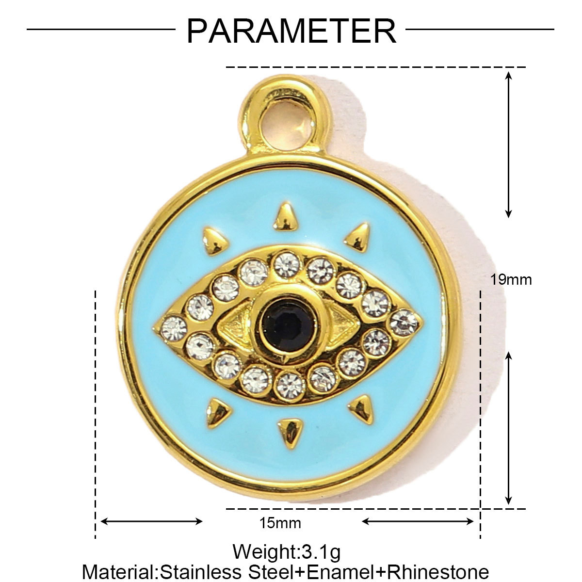 6pcs/pack French Natural Stone Flower Stainless Steel Necklace Pendant Women Crystal Evil Eye Clover DIY Charms Rose Jewelry