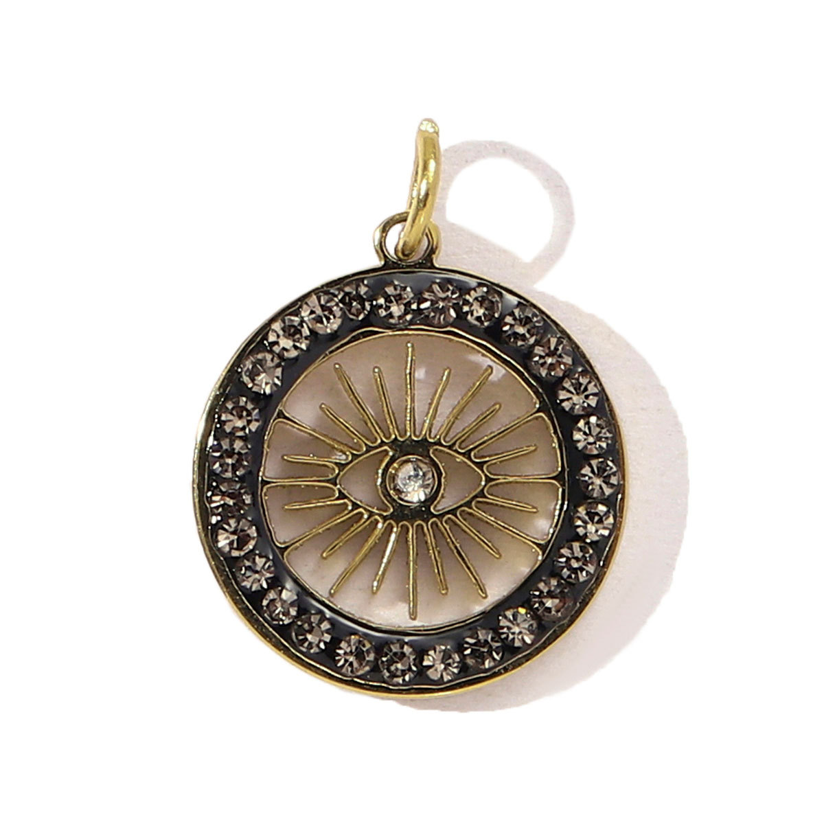 6pcs/pack French Natural Stone Flower Stainless Steel Necklace Pendant Women Crystal Evil Eye Clover DIY Charms Rose Jewelry