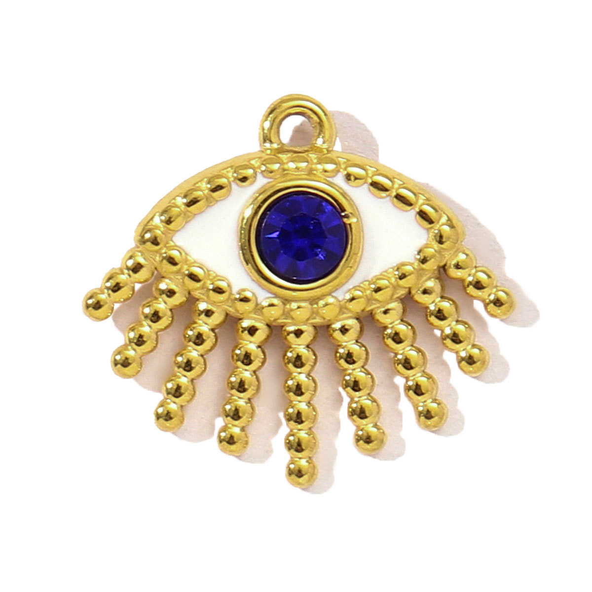 6pcs/pack French Natural Stone Flower Stainless Steel Necklace Pendant Women Crystal Evil Eye Clover DIY Charms Rose Jewelry