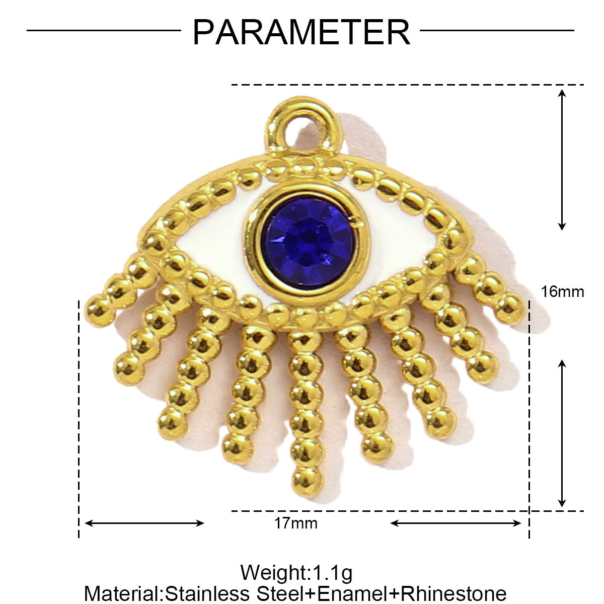 6pcs/pack French Natural Stone Flower Stainless Steel Necklace Pendant Women Crystal Evil Eye Clover DIY Charms Rose Jewelry