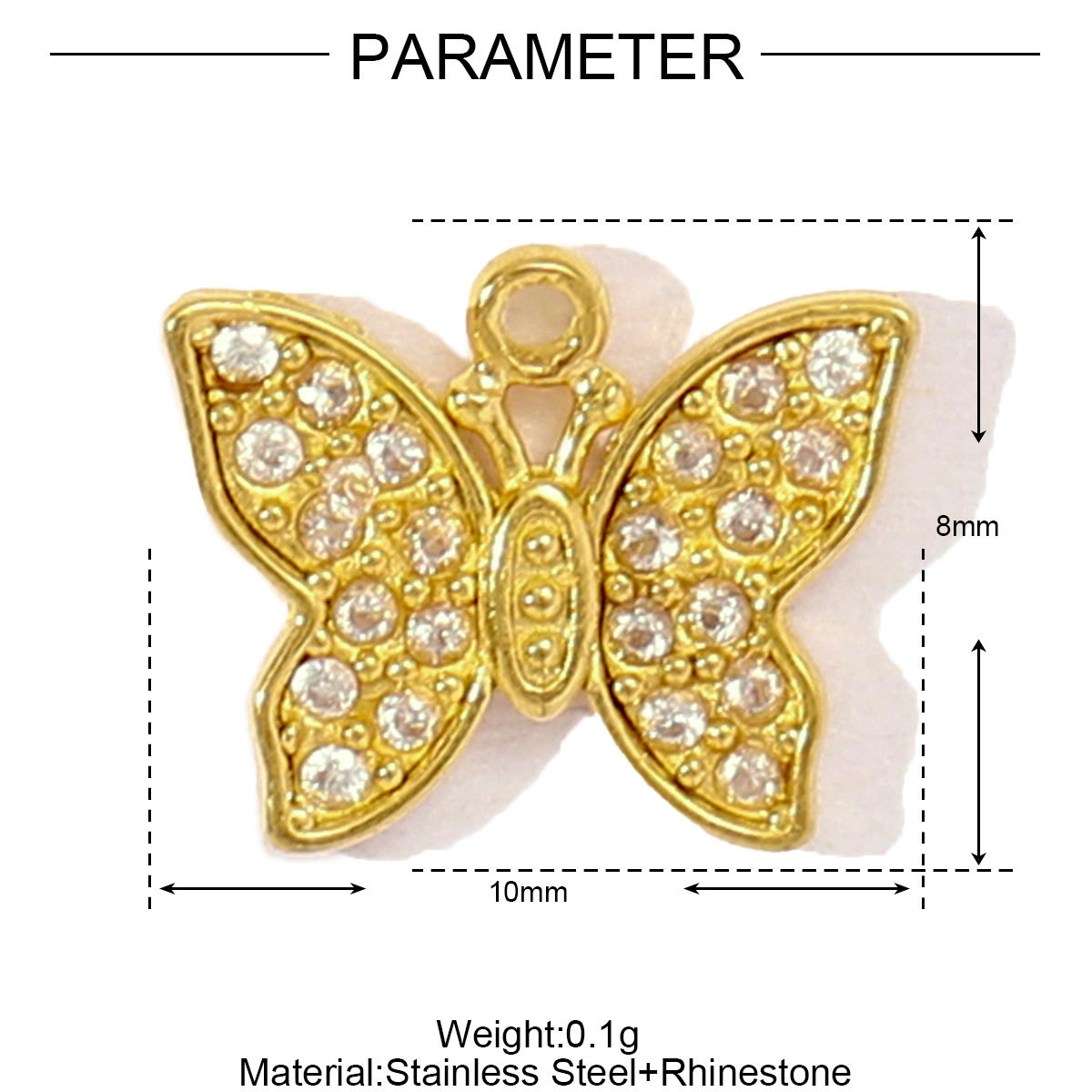6pcs/pack French Retro Stainless Steel Poker Cross Necklace Pendant Women Butterfly Crescent Moon DIY Charms Love Heart Jewelry