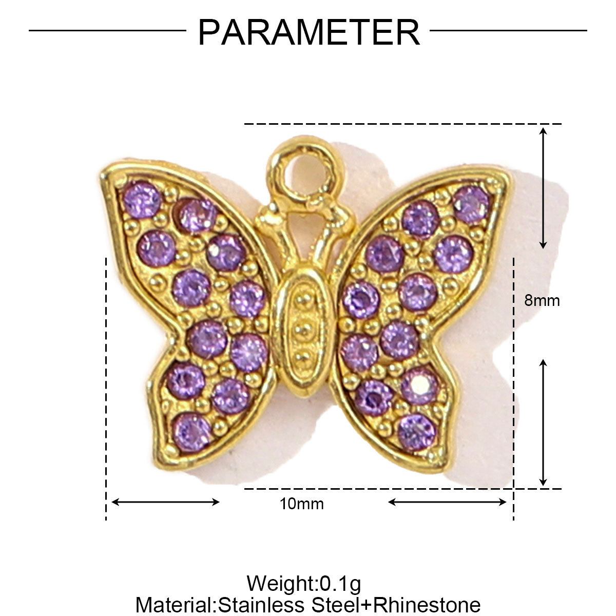 6pcs/pack French Retro Stainless Steel Poker Cross Necklace Pendant Women Butterfly Crescent Moon DIY Charms Love Heart Jewelry
