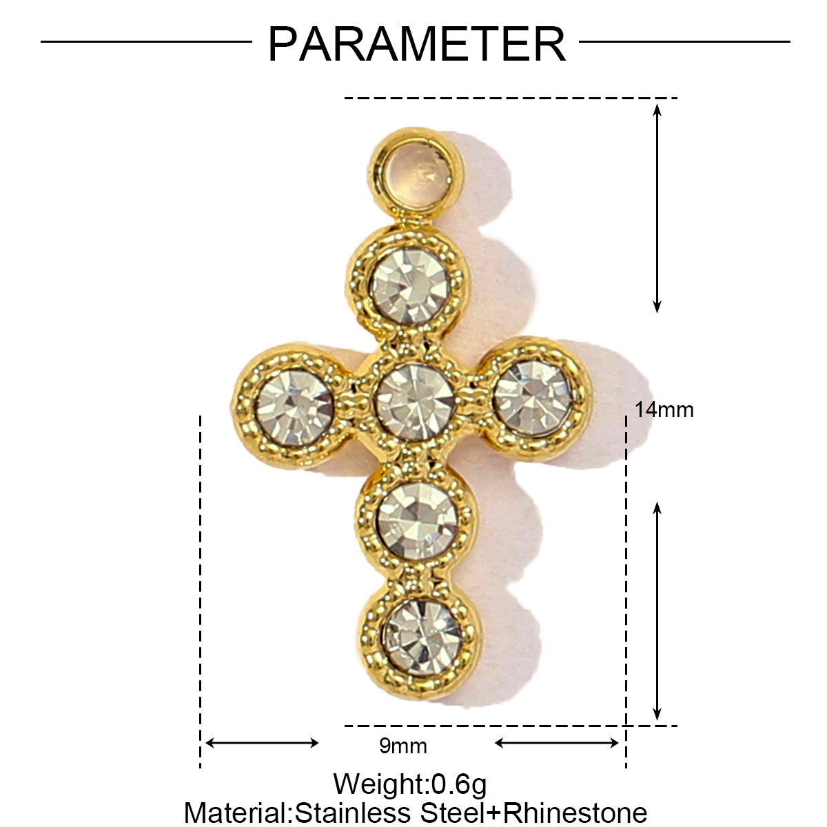 6pcs/pack French Retro Stainless Steel Poker Cross Necklace Pendant Women Butterfly Crescent Moon DIY Charms Love Heart Jewelry