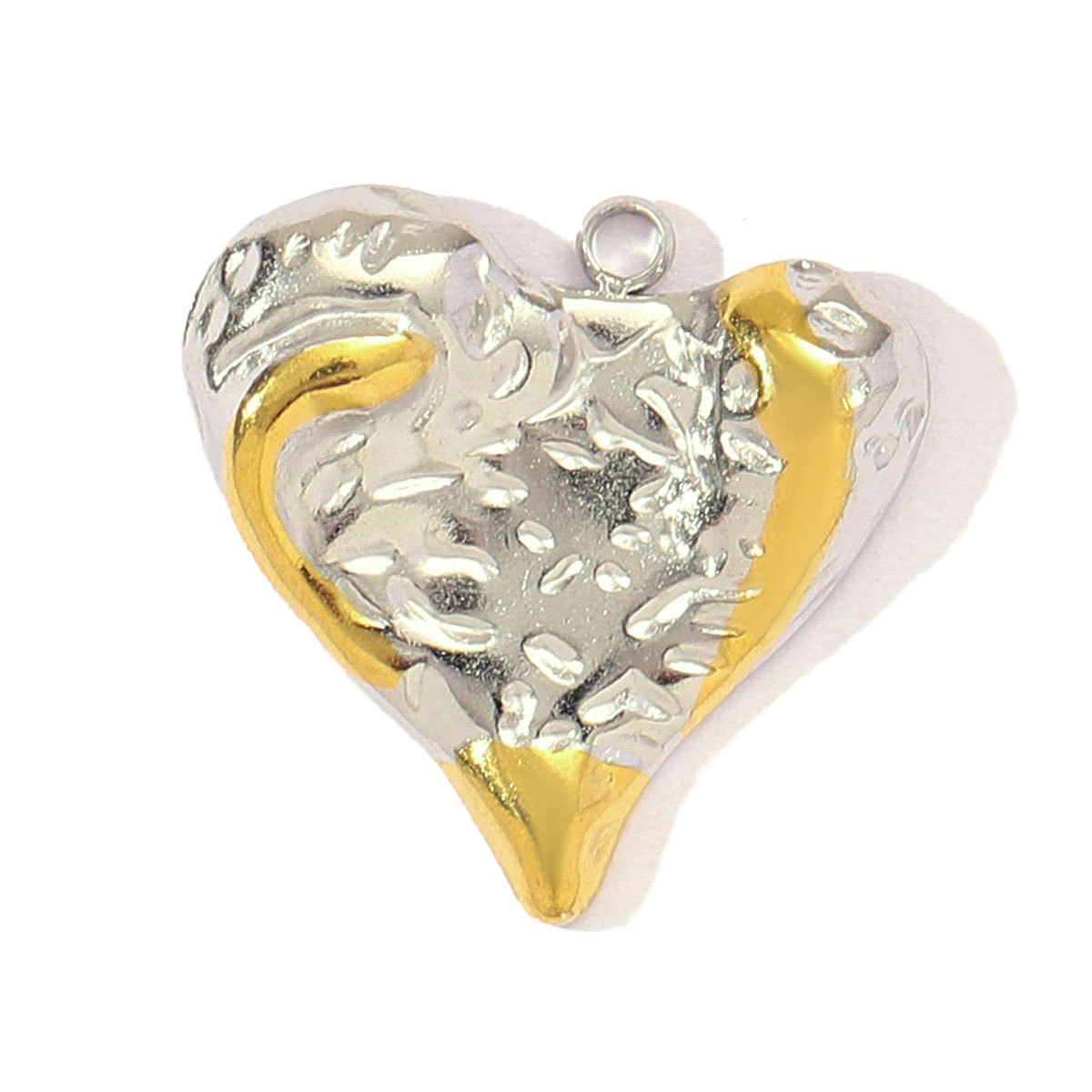 6pcs/pack French Stainless Steel Two Tone Heart Shell Eye Necklace Pendant Women Crescent Moon Star DIY Charms Dragonfly Jewelry