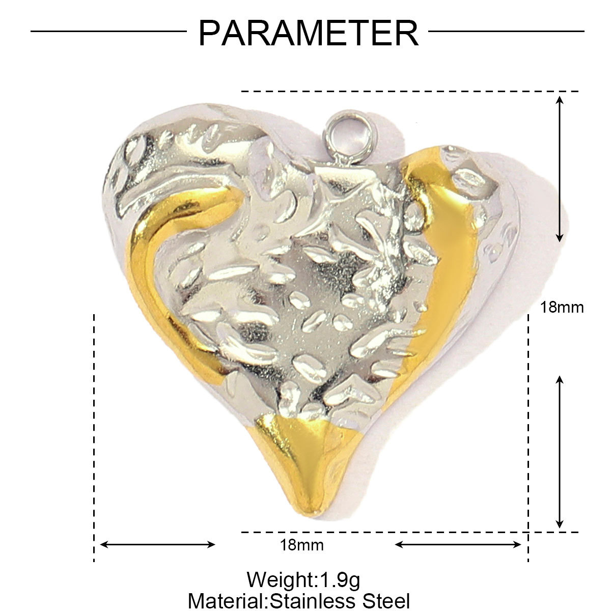 6pcs/pack French Stainless Steel Two Tone Heart Shell Eye Necklace Pendant Women Crescent Moon Star DIY Charms Dragonfly Jewelry