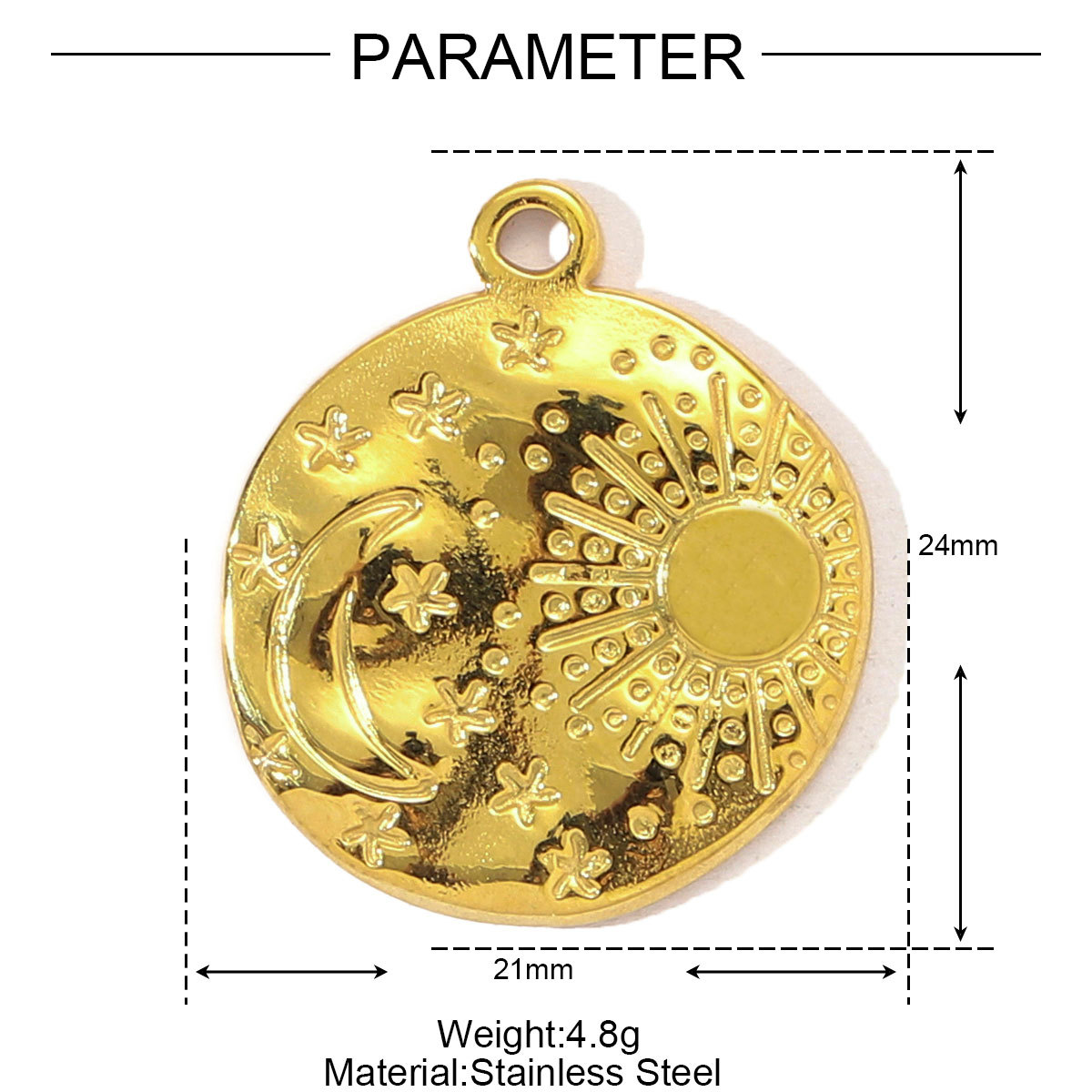 6pcs/pack Retro Bear Dove Bee Stainless Steel Necklace Pendant Women Heart Snail Beetle DIY Bracelet Charms Moon Star Jewelry