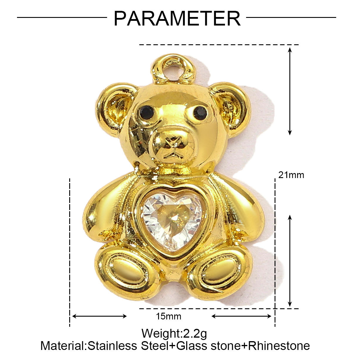 6pcs/pack Retro Bear Dove Bee Stainless Steel Necklace Pendant Women Heart Snail Beetle DIY Bracelet Charms Moon Star Jewelry