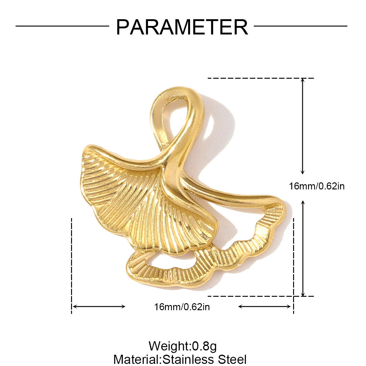 6pcs/pack Stainless Steel Star of David DIY Charm Ginkgo Leaf Sunflower Necklace Pendant Women Whale Tail Heart Jewelry Wholesale
