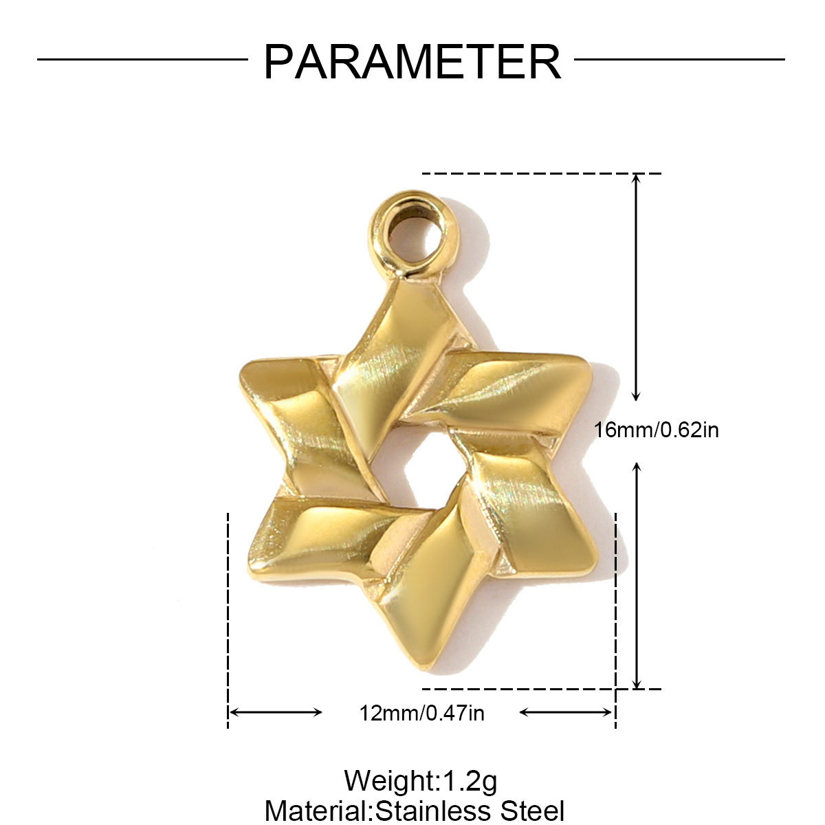6pcs/pack Stainless Steel Star of David DIY Charm Ginkgo Leaf Sunflower Necklace Pendant Women Whale Tail Heart Jewelry Wholesale