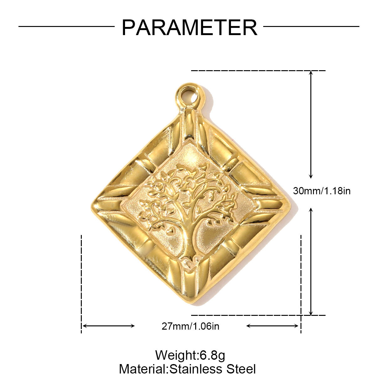 6pcs/pack Stainless Steel Life Tree Devil Ray DIY Charms Crystal Star Heart Necklace Pendants Women Poker Plam Tree Jewelry Wholesale