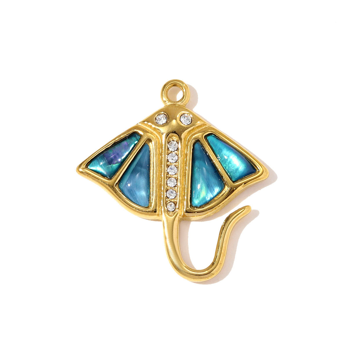 6pcs/pack Stainless Steel Life Tree Devil Ray DIY Charms Crystal Star Heart Necklace Pendants Women Poker Plam Tree Jewelry Wholesale