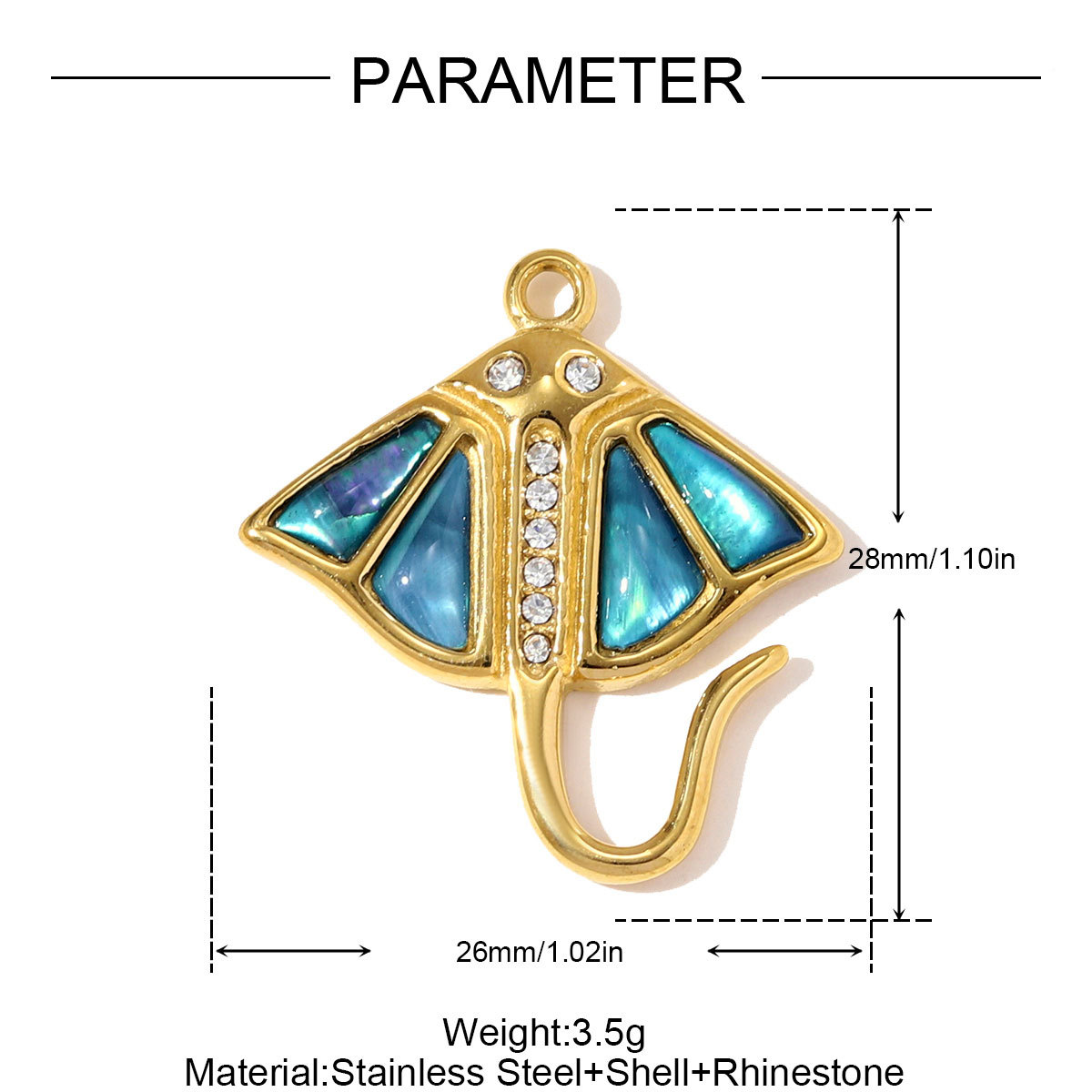 6pcs/pack Stainless Steel Life Tree Devil Ray DIY Charms Crystal Star Heart Necklace Pendants Women Poker Plam Tree Jewelry Wholesale