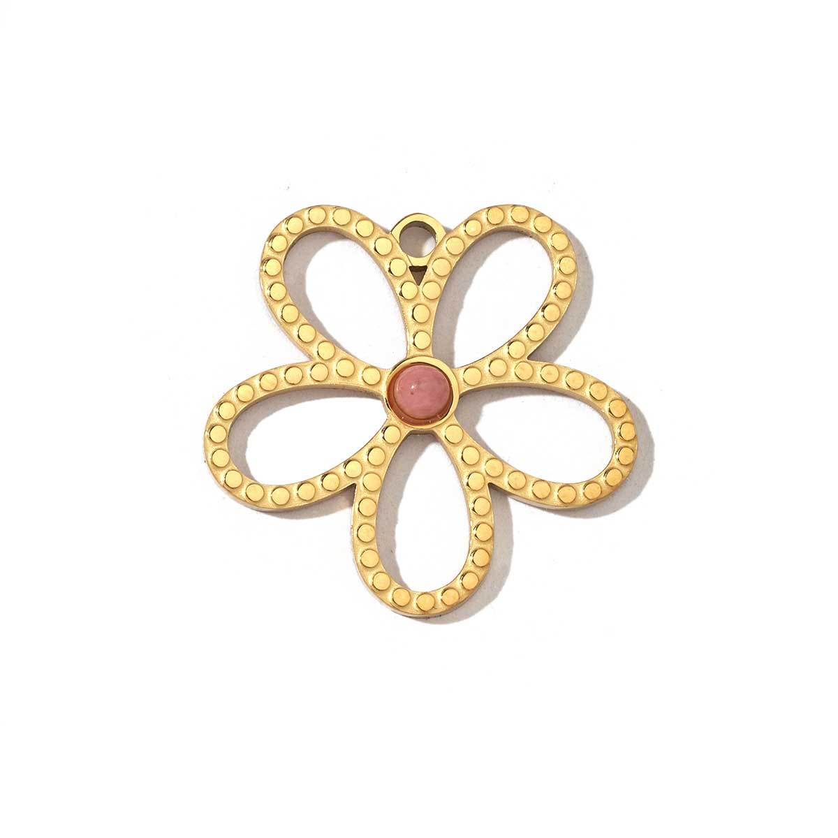 6pcs/pack Religious Stainless Steel Sun Eye Hamsa Hand Charms Natural Semi Precious Stone Necklace DIY Small Pendant Wholesale