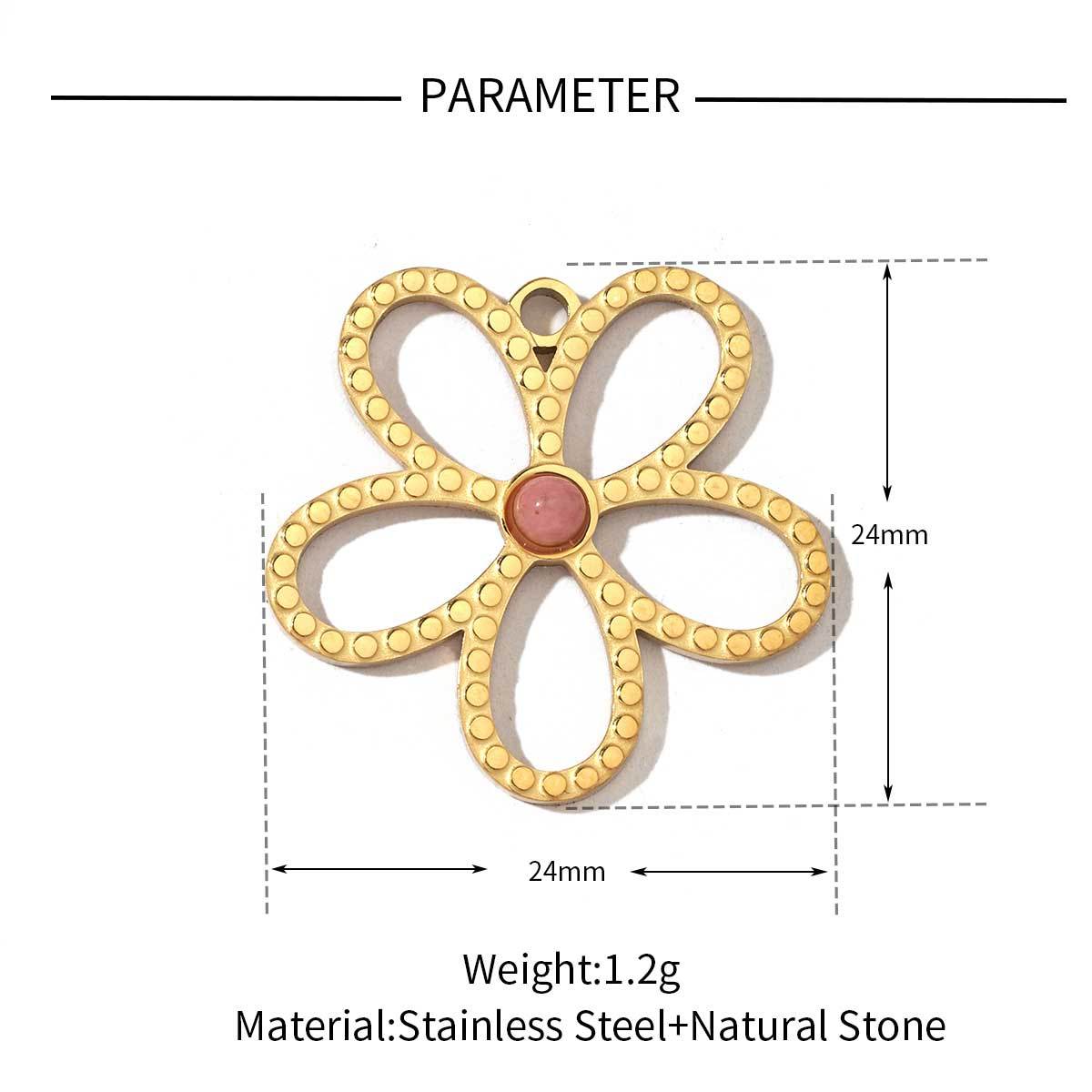 6pcs/pack Religious Stainless Steel Sun Eye Hamsa Hand Charms Natural Semi Precious Stone Necklace DIY Small Pendant Wholesale