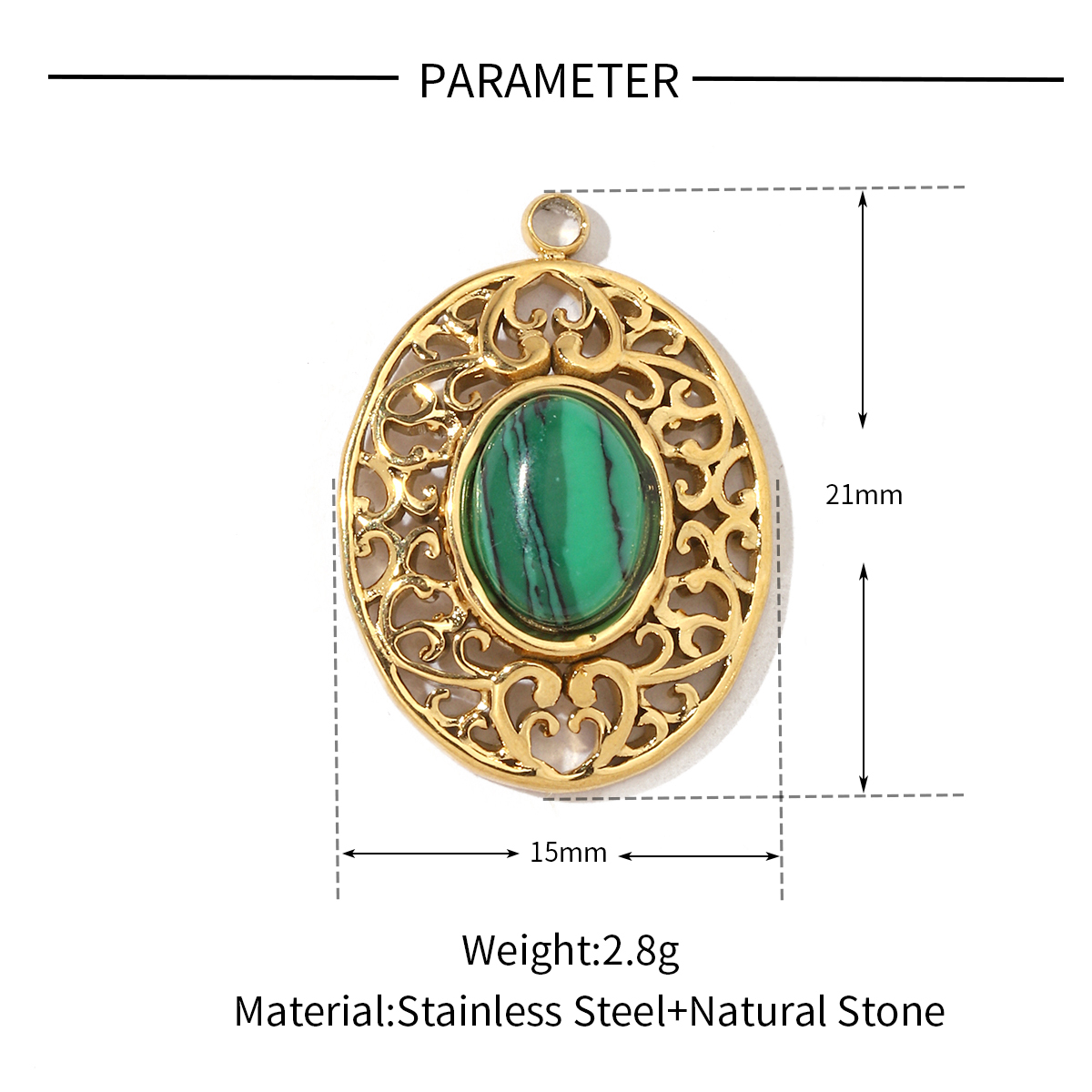6pcs/pack Religious Stainless Steel Sun Eye Hamsa Hand Charms Natural Semi Precious Stone Necklace DIY Small Pendant Wholesale