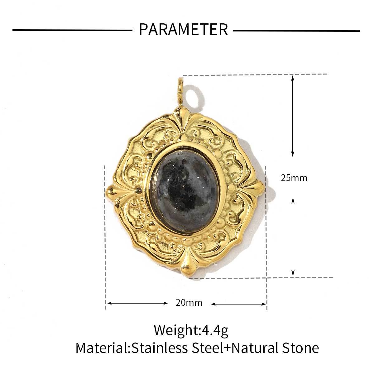6pcs/pack Religious Stainless Steel Sun Eye Hamsa Hand Charms Natural Semi Precious Stone Necklace DIY Small Pendant Wholesale