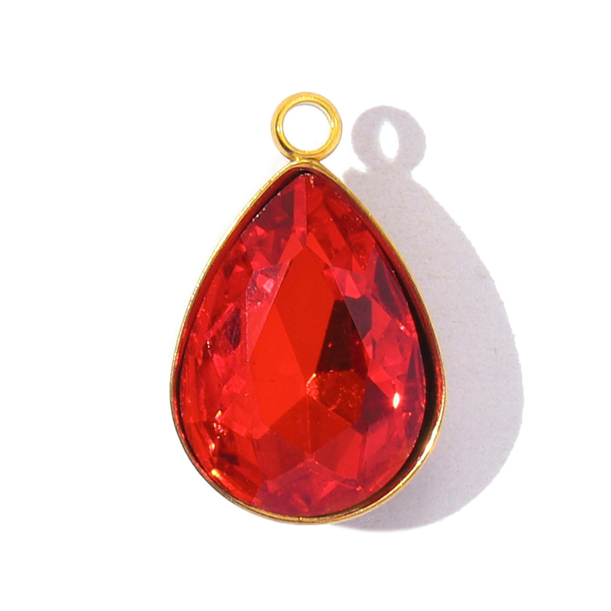 6pcs/Lot Fashion Stainless Steel Crystal Stone Waterdrop DIY Charms Geometric Faceted Transparent Necklace Pendants Women Jewelry