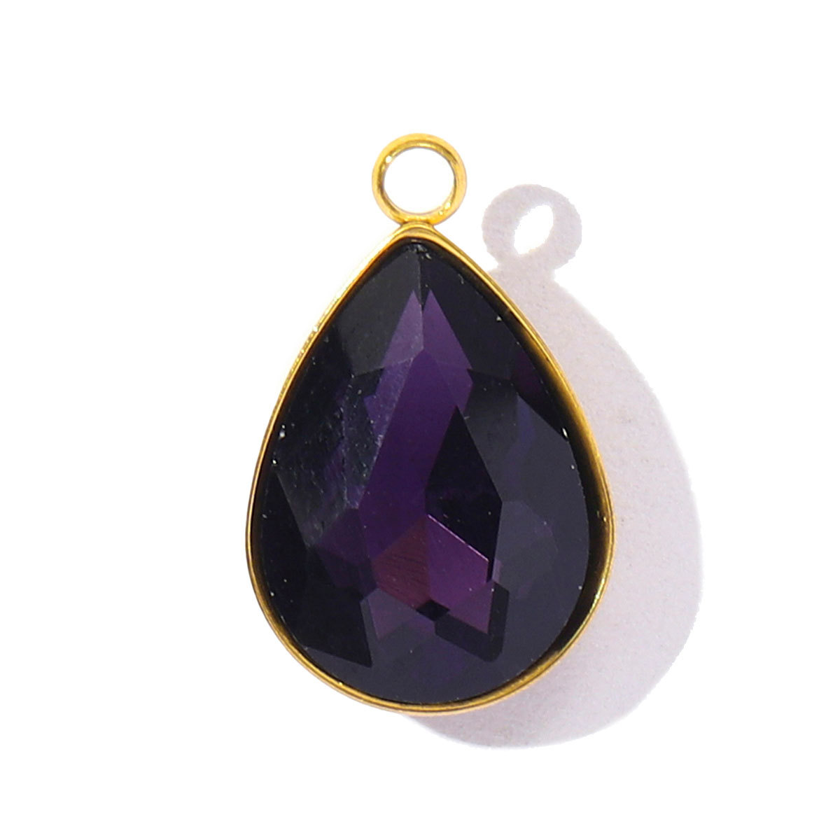 6pcs/Lot Fashion Stainless Steel Crystal Stone Waterdrop DIY Charms Geometric Faceted Transparent Necklace Pendants Women Jewelry