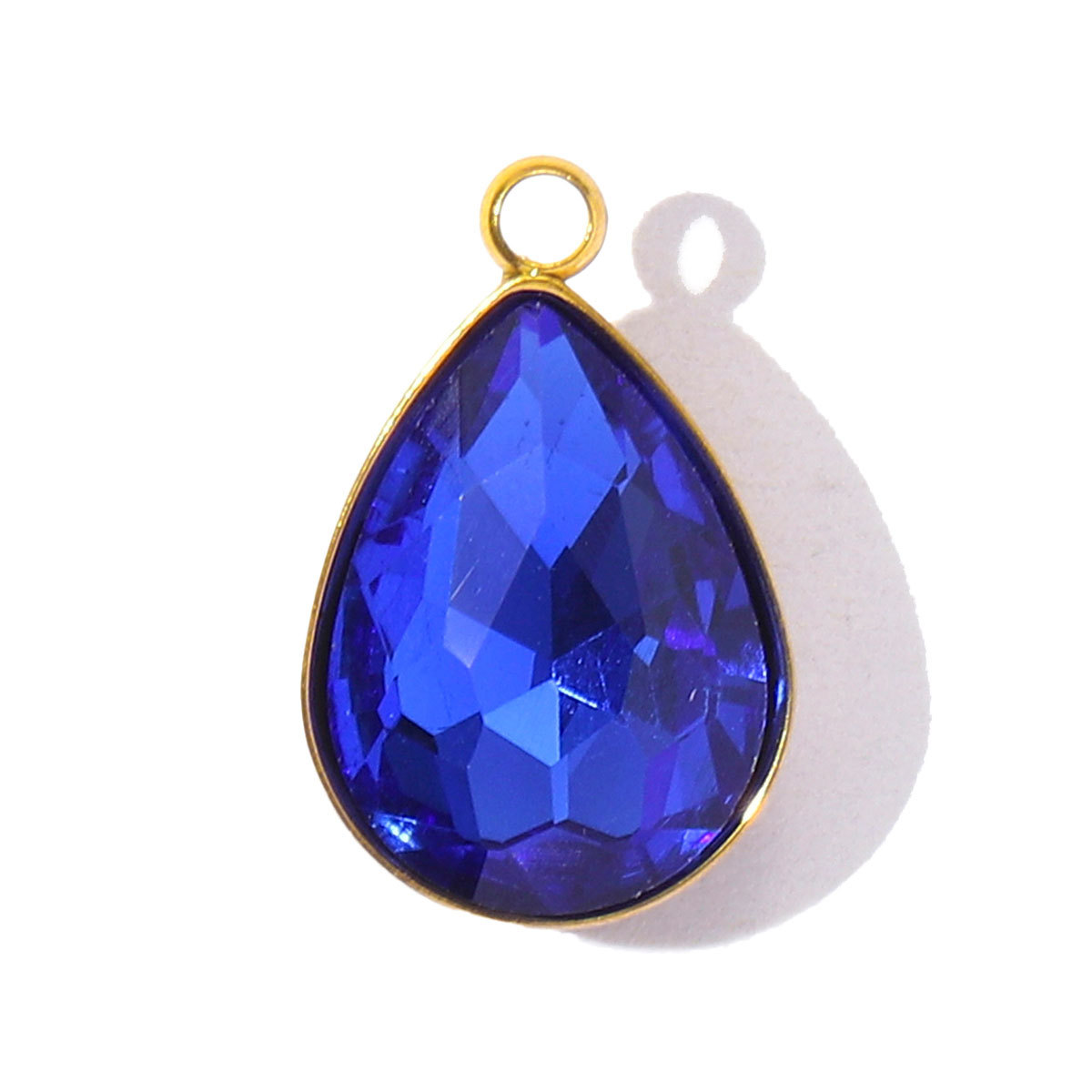 6pcs/Lot Fashion Stainless Steel Crystal Stone Waterdrop DIY Charms Geometric Faceted Transparent Necklace Pendants Women Jewelry