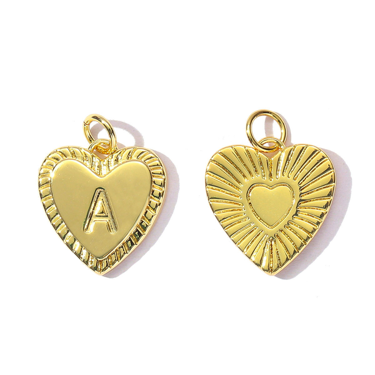 6pcs/pack Fashion A-Z 26 Letter Name Stainless Steel DIY Charms Capital Alphabet Necklace Pendant Women Love Heart Jewelry