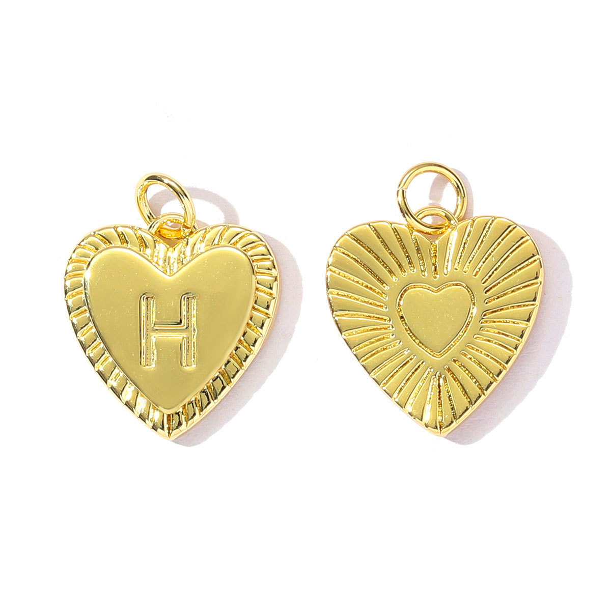 6pcs/pack Fashion A-Z 26 Letter Name Stainless Steel DIY Charms Capital Alphabet Necklace Pendant Women Love Heart Jewelry