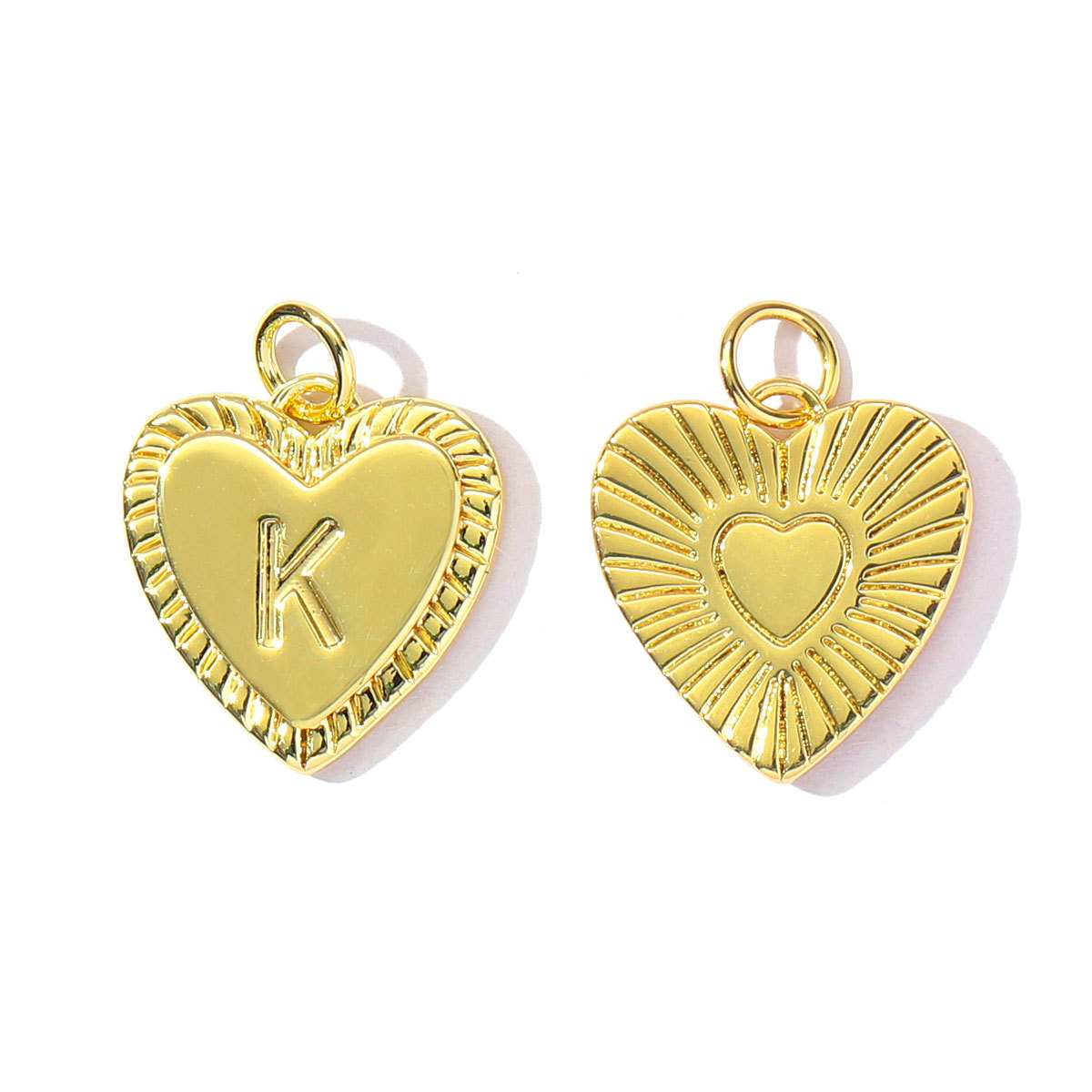6pcs/pack Fashion A-Z 26 Letter Name Copper DIY Charms Capital Alphabet Necklace Pendant Women Love Heart Jewelry
