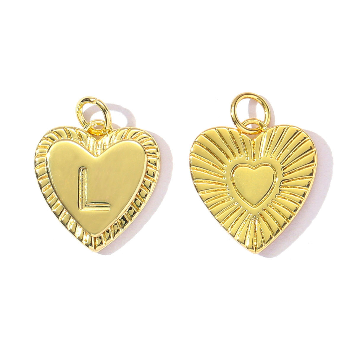 6pcs/pack Fashion A-Z 26 Letter Name Copper DIY Charms Capital Alphabet Necklace Pendant Women Love Heart Jewelry