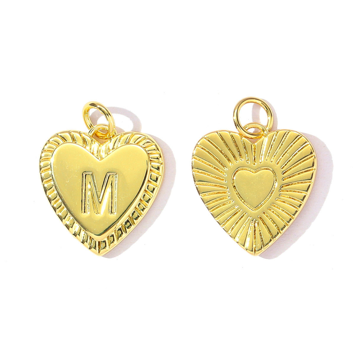 6pcs/pack Fashion A-Z 26 Letter Name Copper DIY Charms Capital Alphabet Necklace Pendant Women Love Heart Jewelry