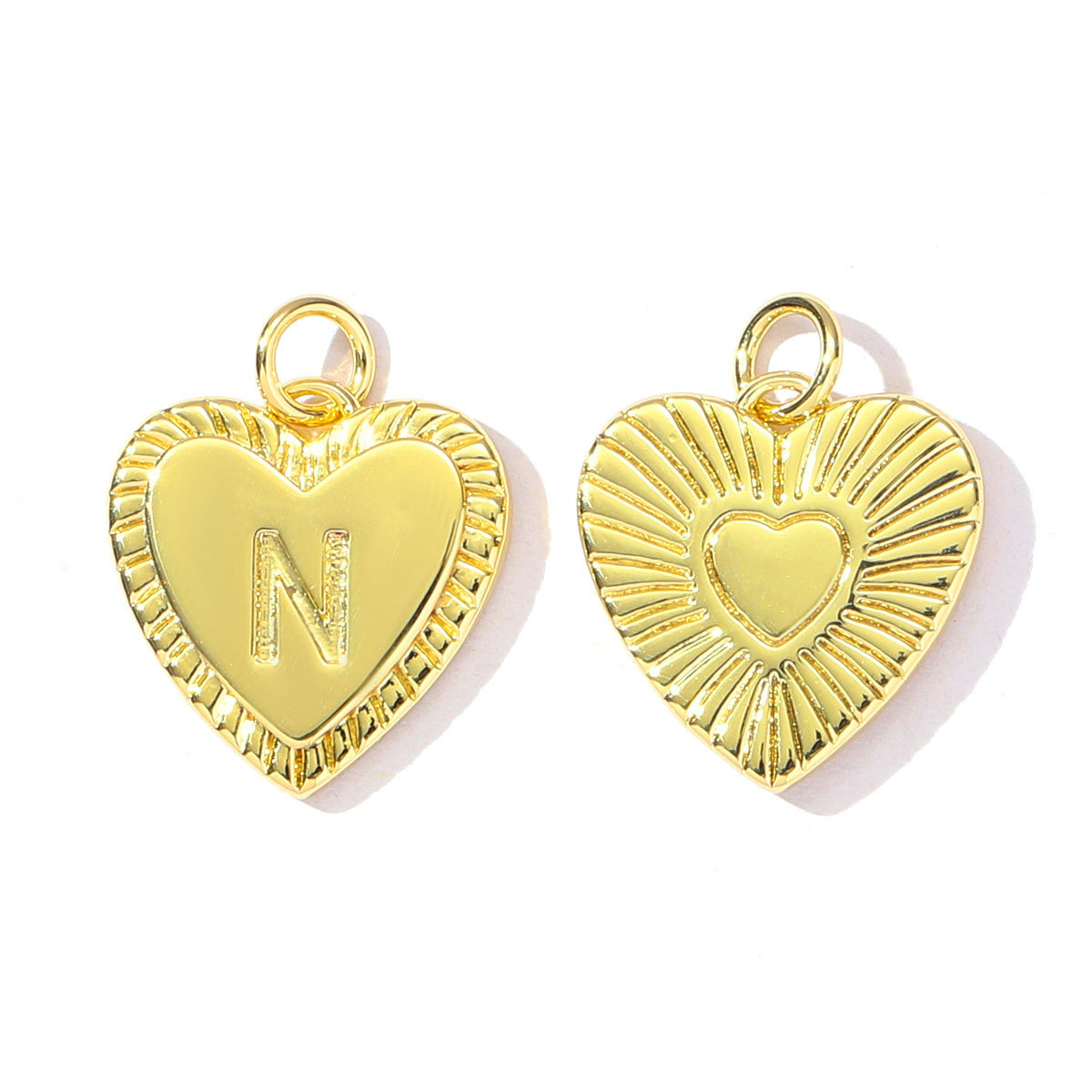 6pcs/pack Fashion A-Z 26 Letter Name Copper DIY Charms Capital Alphabet Necklace Pendant Women Love Heart Jewelry