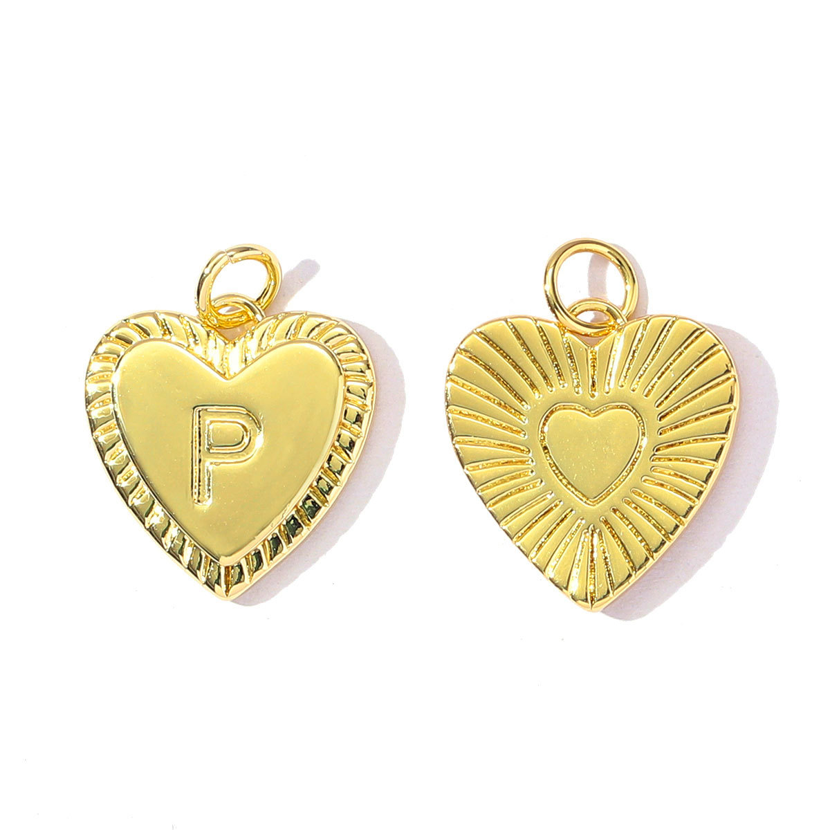 6pcs/pack Fashion A-Z 26 Letter Name Copper DIY Charms Capital Alphabet Necklace Pendant Women Love Heart Jewelry