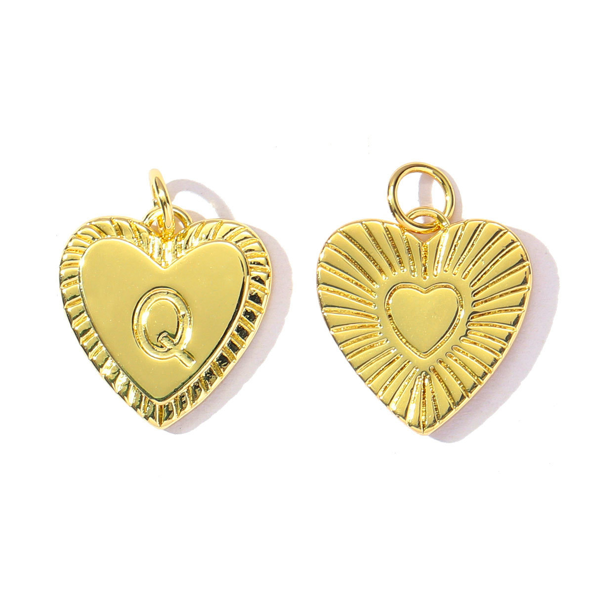 6pcs/pack Fashion A-Z 26 Letter Name Copper DIY Charms Capital Alphabet Necklace Pendant Women Love Heart Jewelry