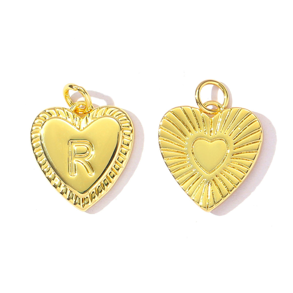 6pcs/pack Fashion A-Z 26 Letter Name Copper DIY Charms Capital Alphabet Necklace Pendant Women Love Heart Jewelry