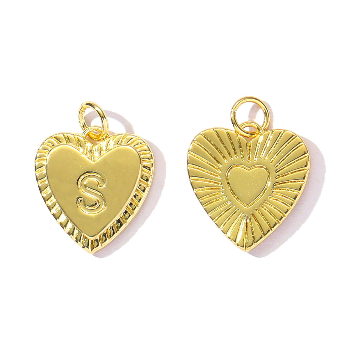 6pcs/pack Fashion A-Z 26 Letter Name Copper DIY Charms Capital Alphabet Necklace Pendant Women Love Heart Jewelry