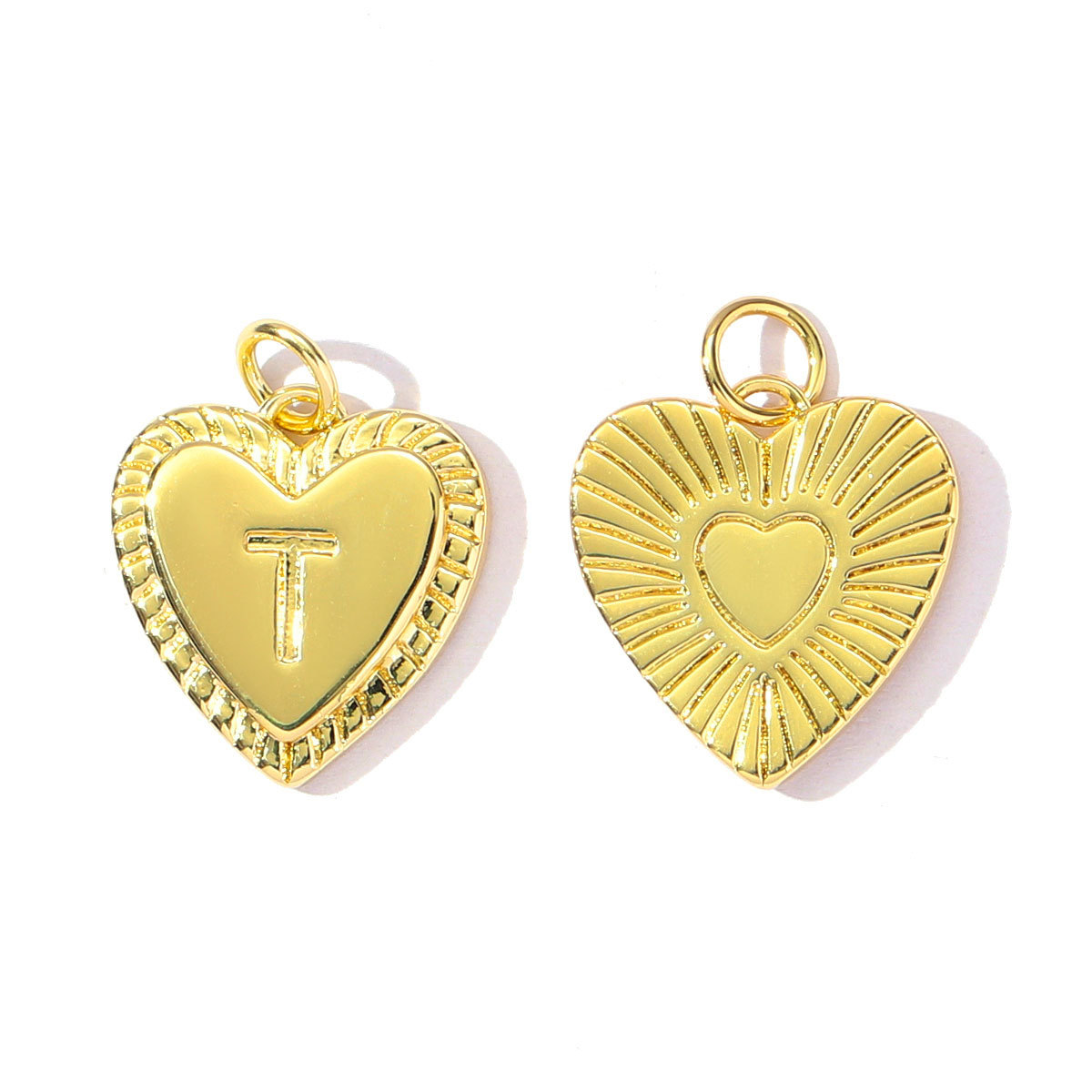6pcs/pack Fashion A-Z 26 Letter Name Copper DIY Charms Capital Alphabet Necklace Pendant Women Love Heart Jewelry