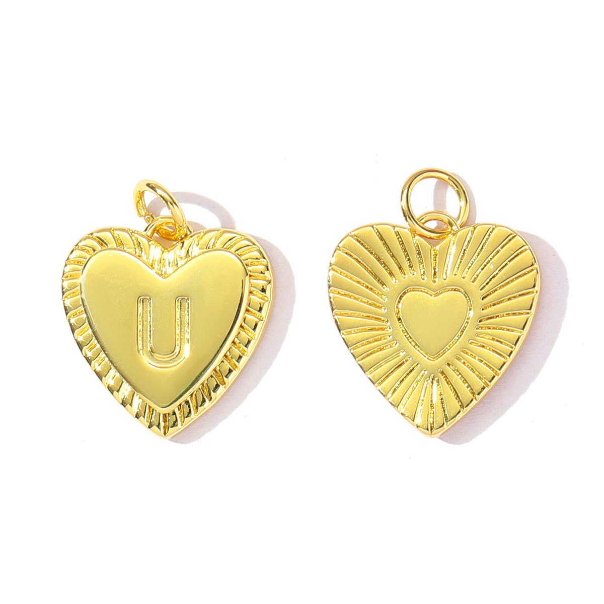 6pcs/pack Fashion A-Z 26 Letter Name Copper DIY Charms Capital Alphabet Necklace Pendant Women Love Heart Jewelry