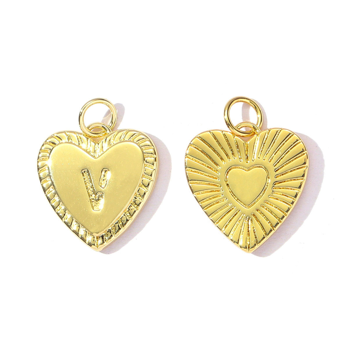 6pcs/pack Fashion A-Z 26 Letter Name Copper DIY Charms Capital Alphabet Necklace Pendant Women Love Heart Jewelry