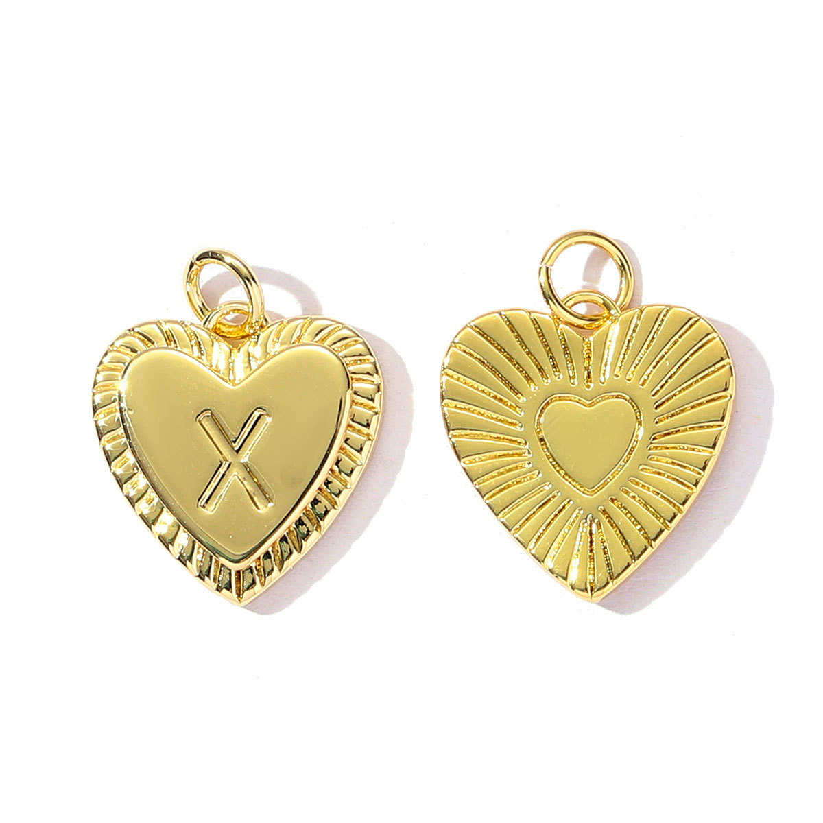 6pcs/pack Fashion A-Z 26 Letter Name Copper DIY Charms Capital Alphabet Necklace Pendant Women Love Heart Jewelry