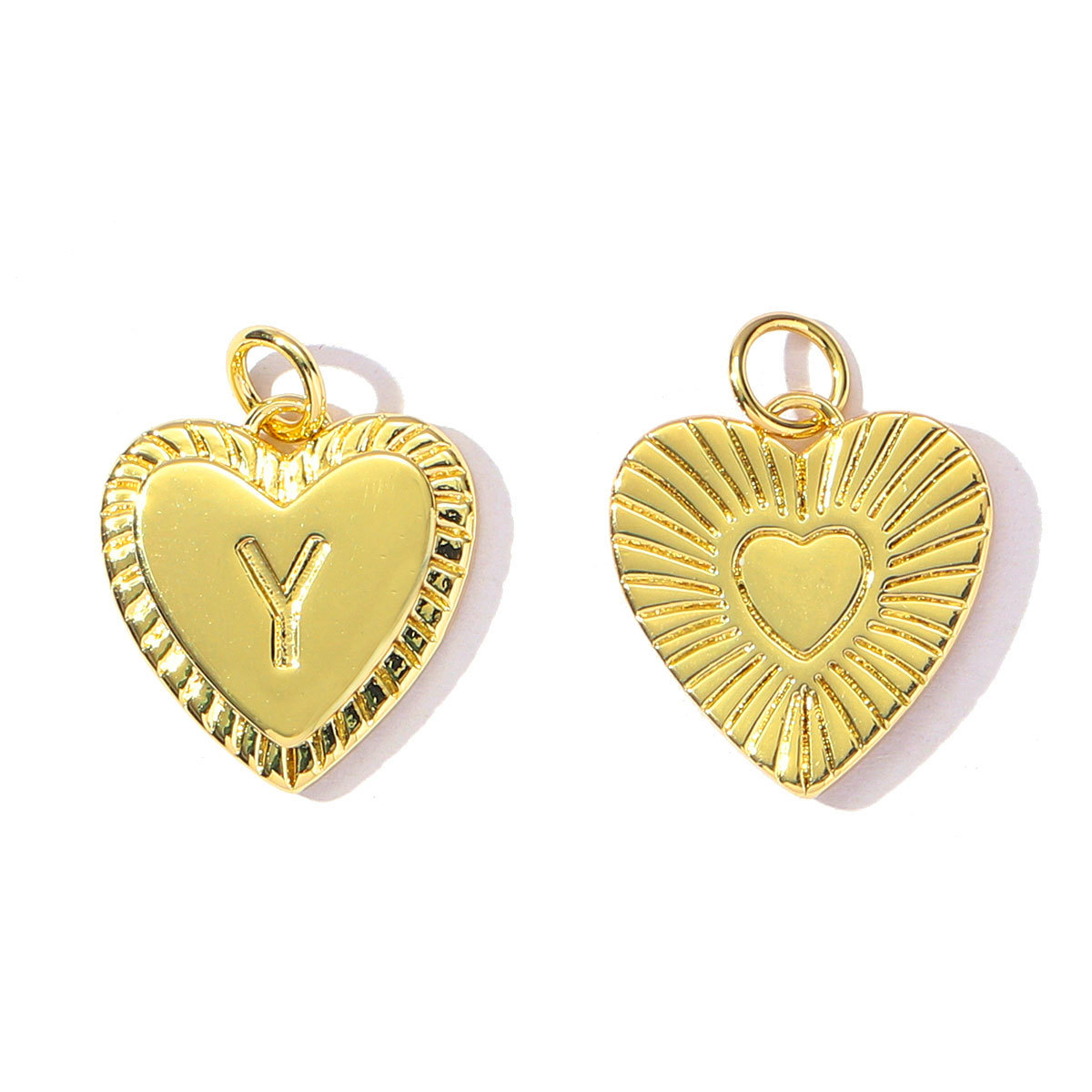 6pcs/pack Fashion A-Z 26 Letter Name Copper DIY Charms Capital Alphabet Necklace Pendant Women Love Heart Jewelry