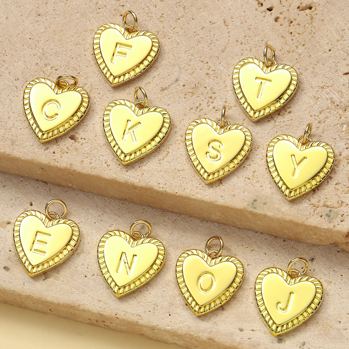 6pcs/pack Fashion A-Z 26 Letter Name Stainless Steel DIY Charms Capital Alphabet Necklace Pendant Women Love Heart Jewelry