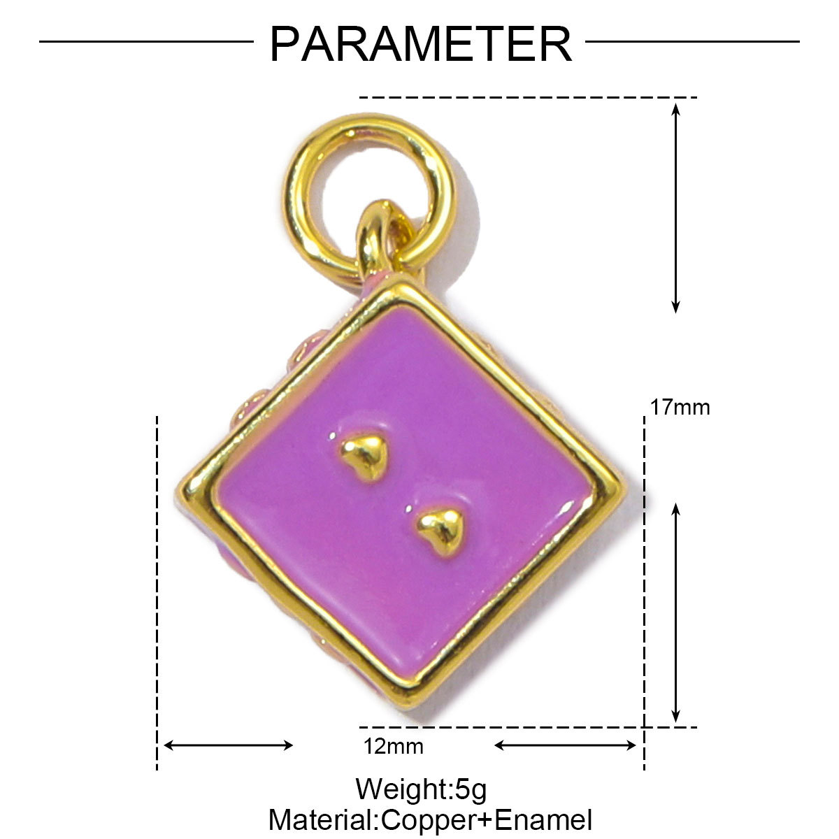 6pcs/pack Fashion Copper Enamel Dice Starfish DIY Charms Colorful Heart Mermaid Tail Necklace Pendants Women Dog Jewelry