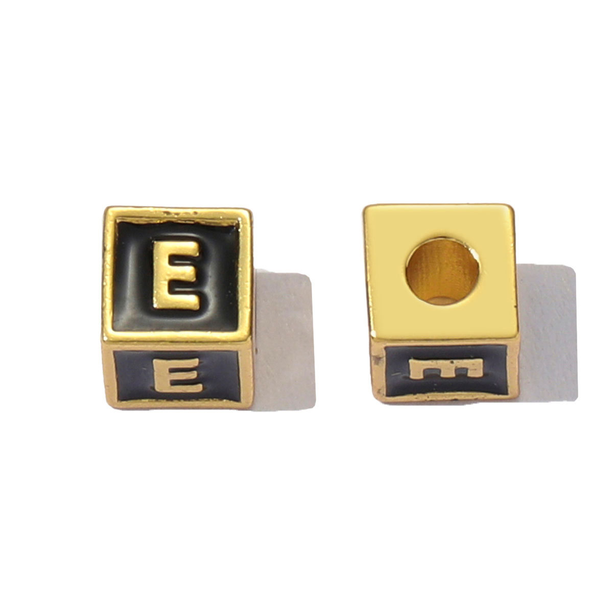 6pcs/pack Copper Enamel Cube Capital Letter DIY Beads Charms Colorful A-Z 26 Alphabet Necklace Pendants Women Name Jewelry