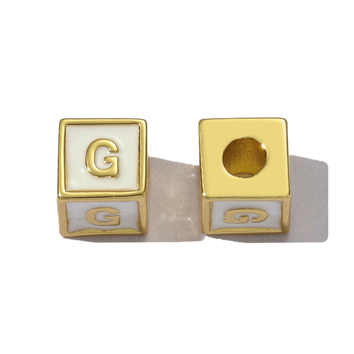 6pcs/pack Copper Enamel Cube Capital Letter DIY Beads Charms Colorful A-Z 26 Alphabet Necklace Pendants Women Name Jewelry