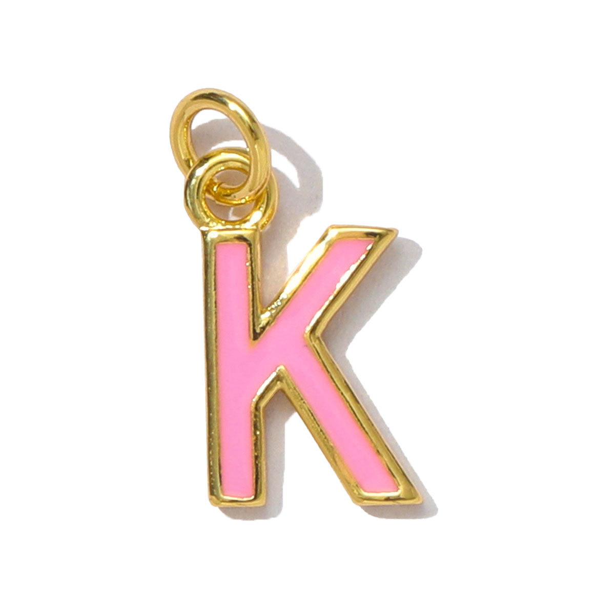 6pcs/pack Fashion Copper Rainbow A-Z 26 Alphabet Necklace Pendants Enamel Name DIY Charms  Women Capital Letter Jewelry