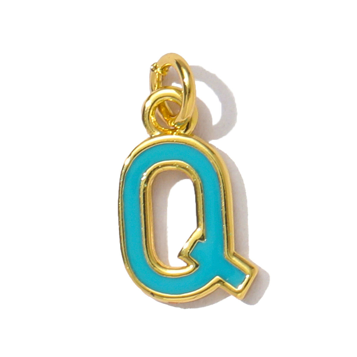 6pcs/pack Fashion Copper Rainbow A-Z 26 Alphabet Necklace Pendants Enamel Name DIY Charms  Women Capital Letter Jewelry