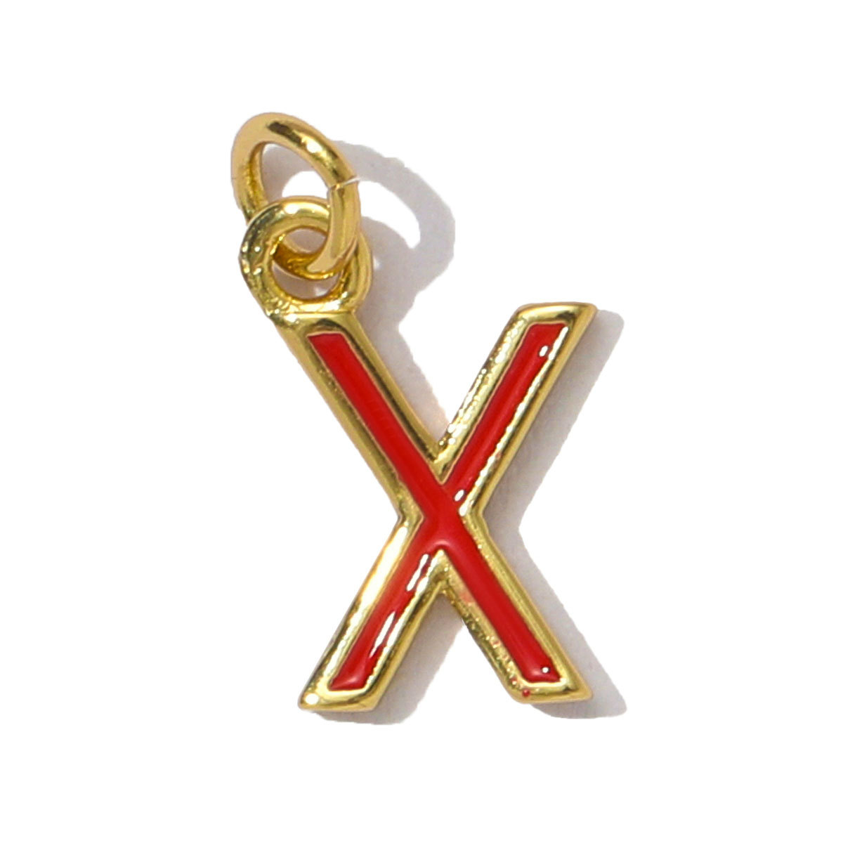 6pcs/pack Fashion Copper Rainbow A-Z 26 Alphabet Necklace Pendants Enamel Name DIY Charms  Women Capital Letter Jewelry