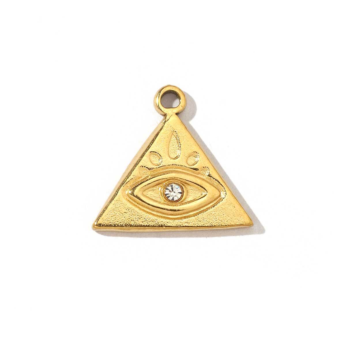 6pcs/pack Religious Stainless Steel Enamel Eye Cross Hamsa Hand Charms Heart Triangle Stone Necklace DIY Small Pendant Wholesale