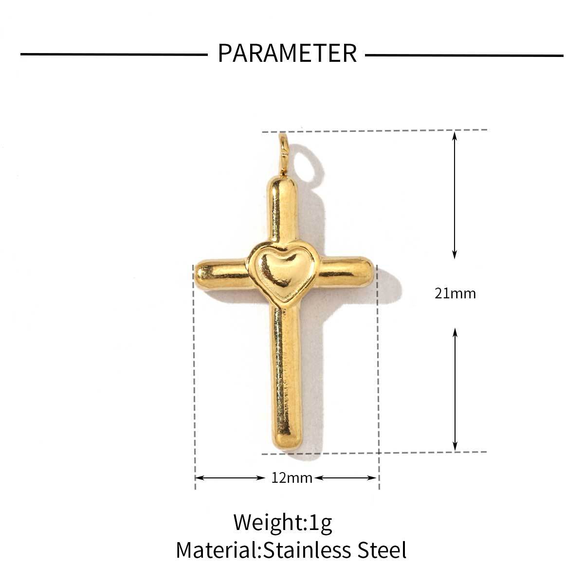 6pcs/pack Religious Stainless Steel Enamel Eye Cross Hamsa Hand Charms Heart Triangle Stone Necklace DIY Small Pendant Wholesale